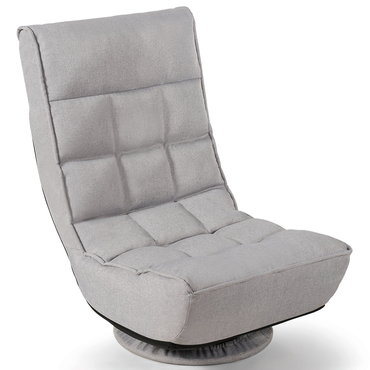 Topbuy 360 Degree Swivel Sofa 4-Position Adjustable Recliner Chair Gray
