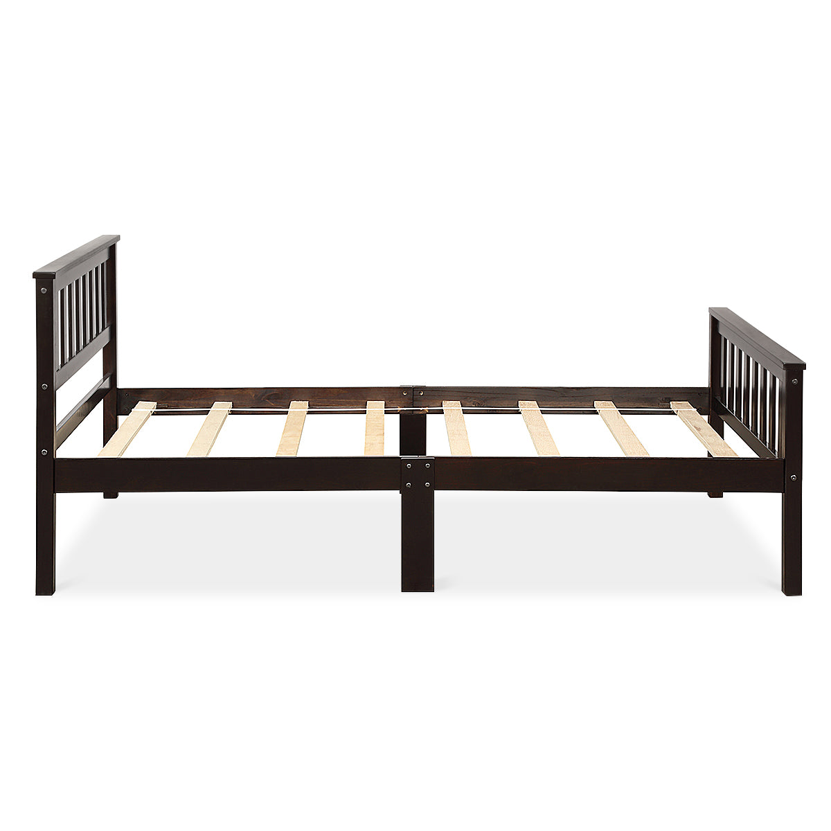Topbuy Wood Bed Frame Wooden Slat Support Platform w/ Headboard Twin Size