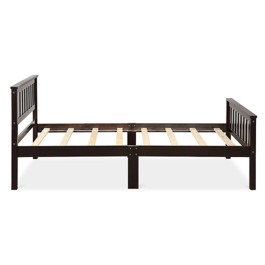Topbuy Wood Bed Frame Wooden Slat Support Platform w/ Headboard Twin Size