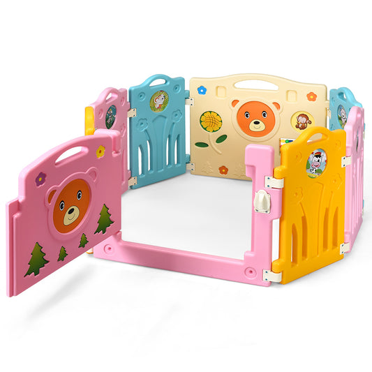 Topbuy 8 Panel Fence Baby Kid Safety Playpen Protection Home Indoor
