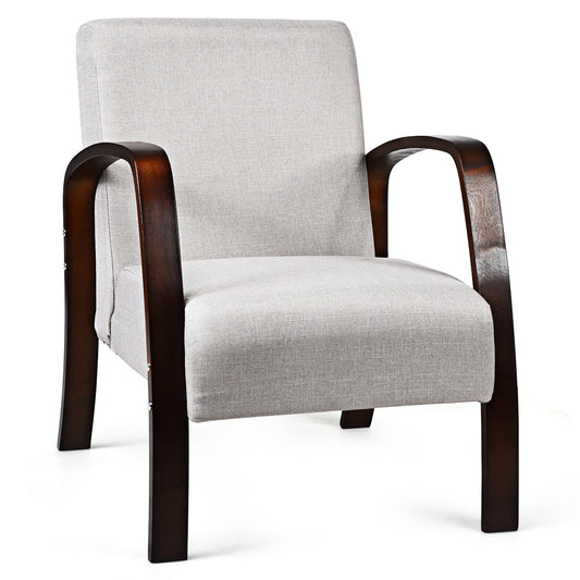 Topbuy Mid Century Modern Accent Chair Single Leisure Armchair Wooden