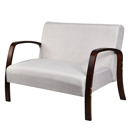 Topbuy Mid Century Modern Accent Chair Loveseat Leisure Armchair Wooden