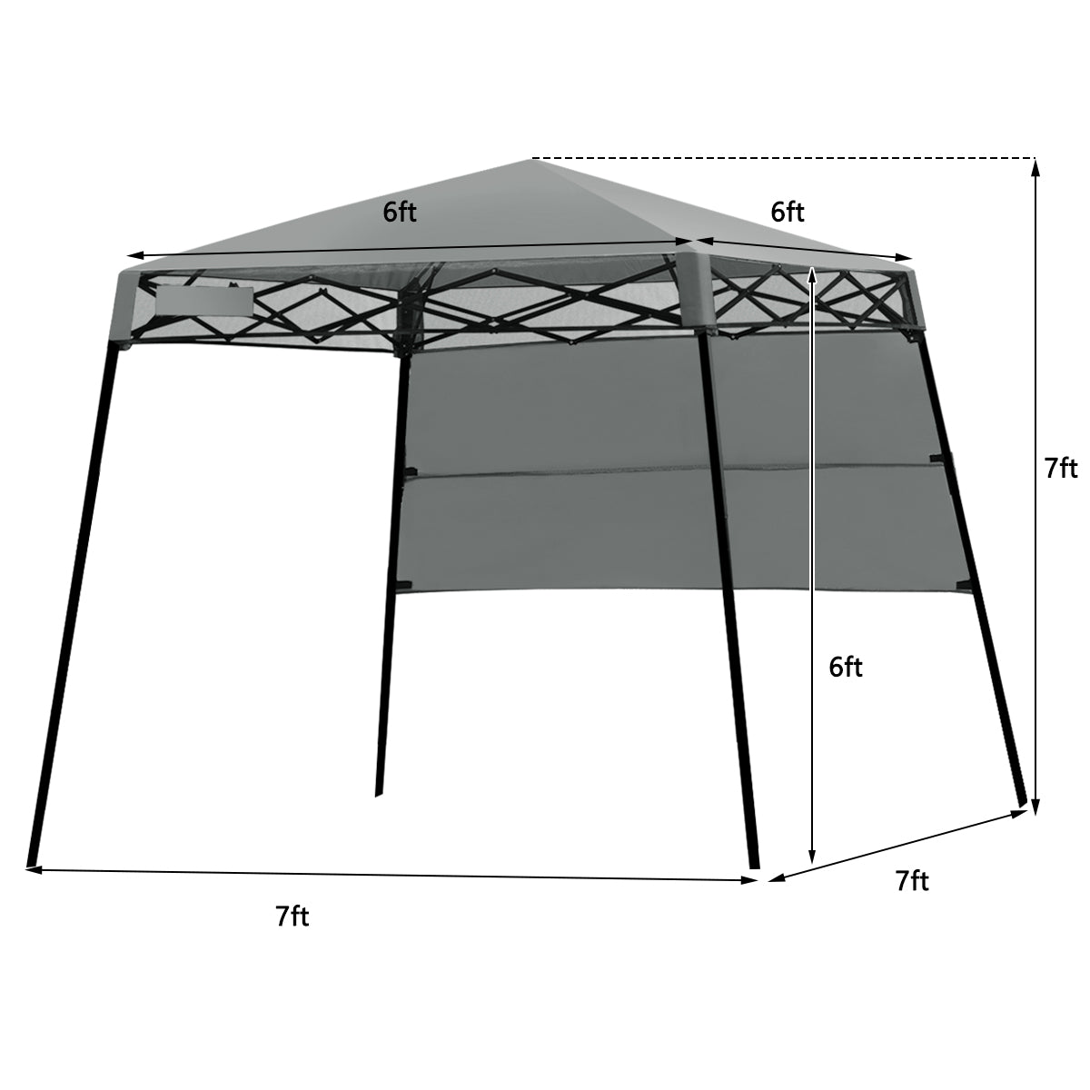 Topbuy 7x7 FT Pop-up Canopy Portable Outdoor Offset Tent w/Carry Bag Blue/Grey/White