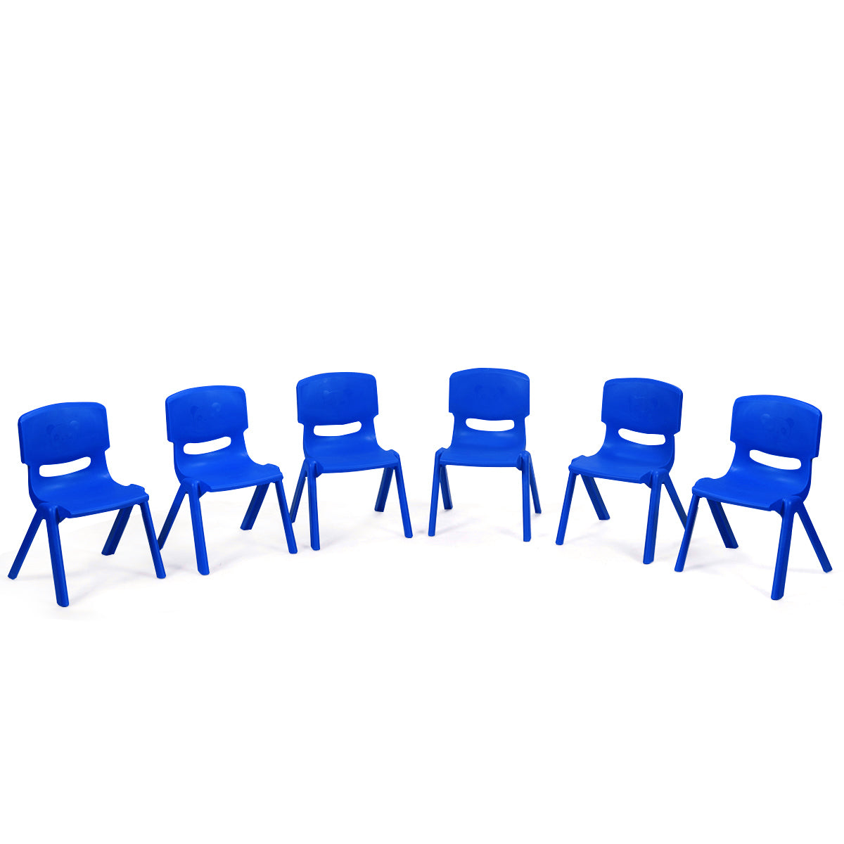 Topbuy 6-Piece Plastic Kids Chair Modern Stackable Learning Chairs Blue/Red