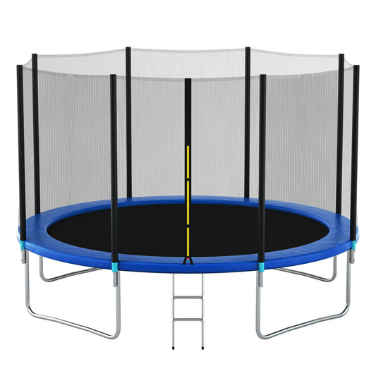 Topbuy 14 FT Recreational Trampoline Combo Bounce Jump Bed with Safety Enclosure Net