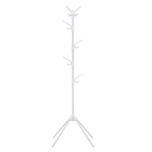 Topbuy White Coat Rack Stand Metal Hat Hanger Entryway Hall Tree With Folding Base And 8 Hooks