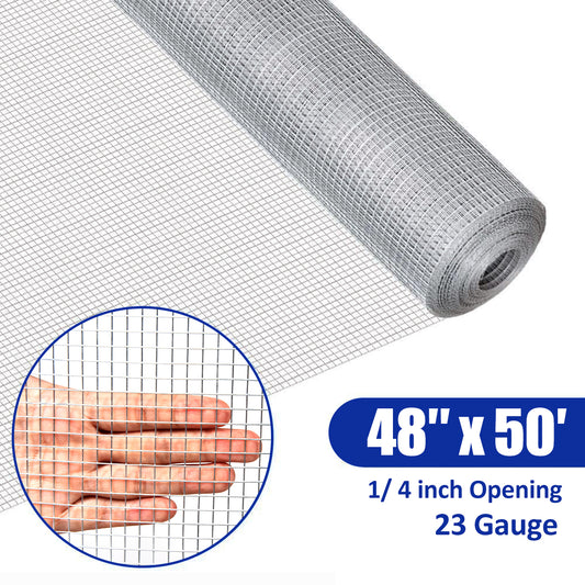 Topbuy 48''x 50'' 23 Gauge 1/4'' Fence Mesh Galvanized Wire Hardware Cloth