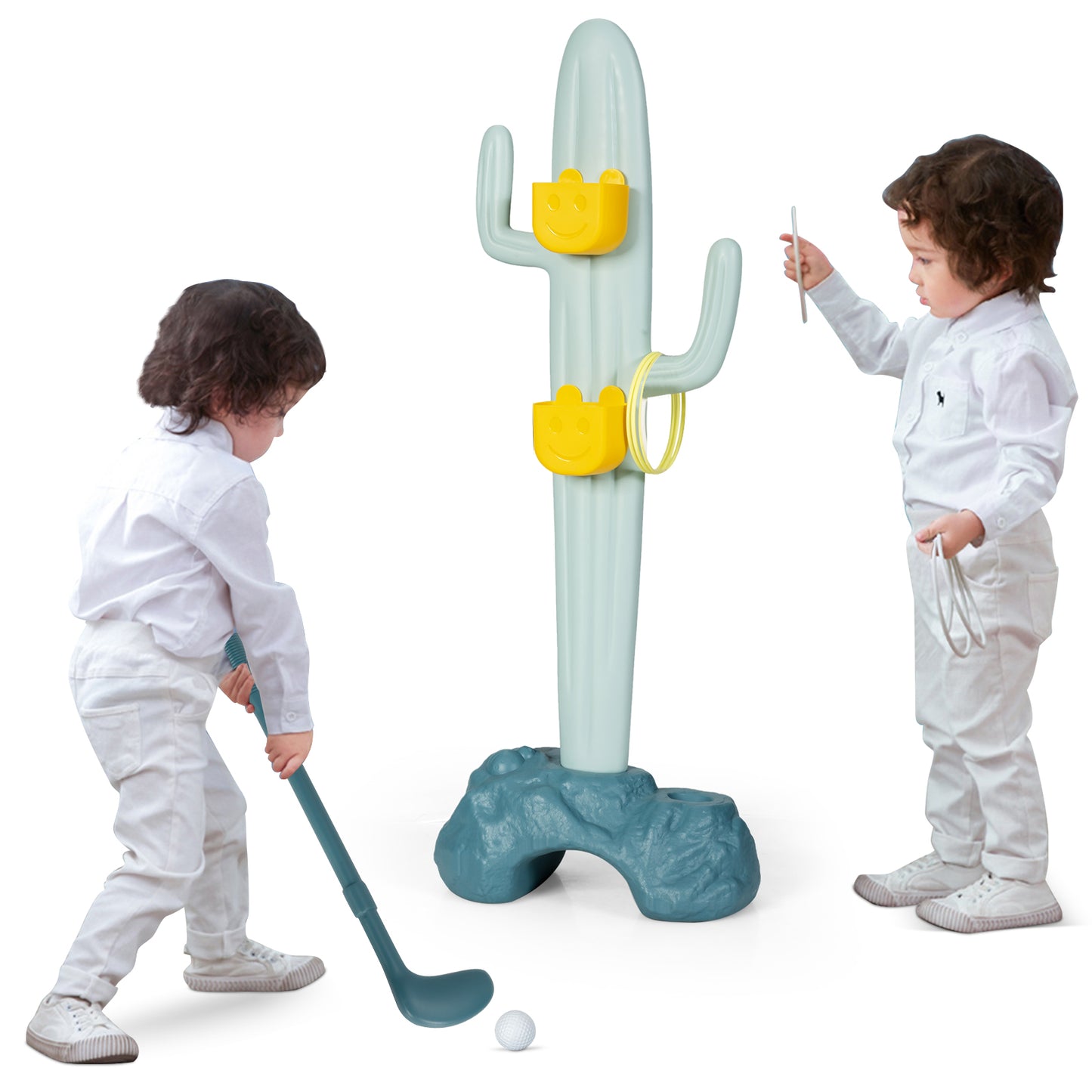 Topbuy Sports Activity Center Kids Toy Set Golf Stand Sandbag and Ring Toy Indoor&Outdoor