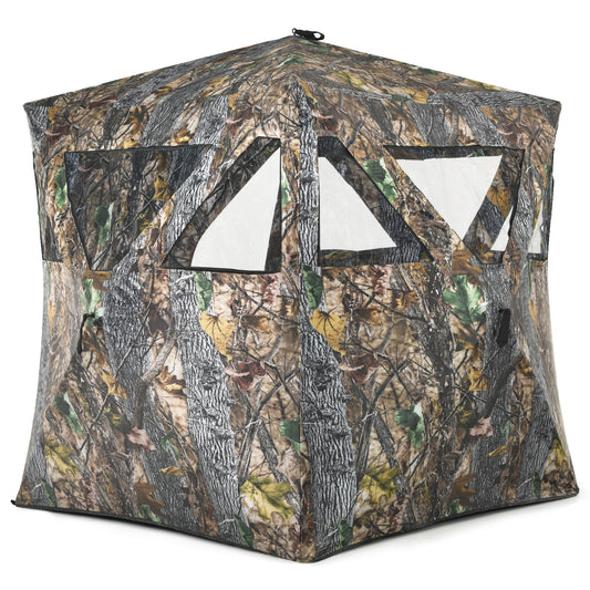 Patiojoy Poo-up Hunting Ground Blind Portable Camo Hunting Tent Suitable for 3 People