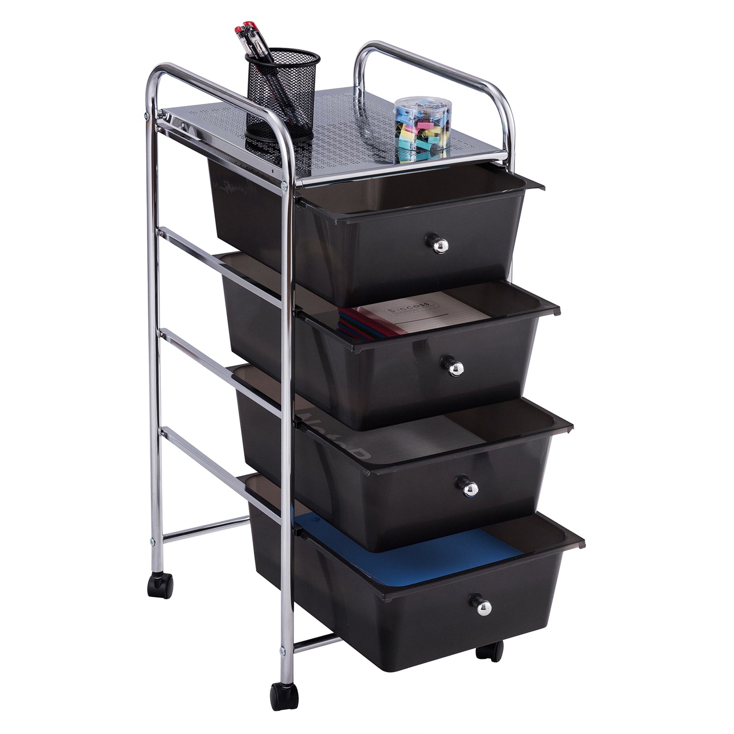 Topbuy 4 Drawer Cart Storage Container Bins with wheels for Home&School&Office