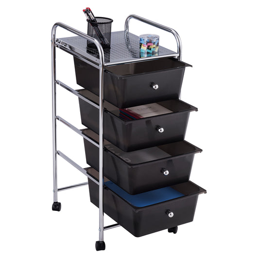 Topbuy 4 Drawer Cart Storage Container Bins with wheels for Home&School&Office