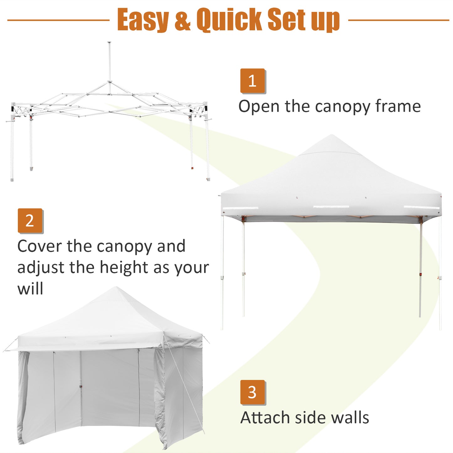 Patiojoy 10x10ft Pop up Tent 4 Height Adjustment Folding Tent with Awning Pink/Blue/Grey/White