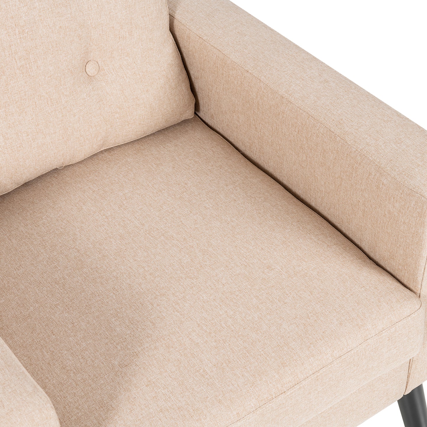 Topbuy Modern Armrest Accent Single Sofa Upholstered Living Room Chair with 2 Side Pockets Navy/Grey/Beige