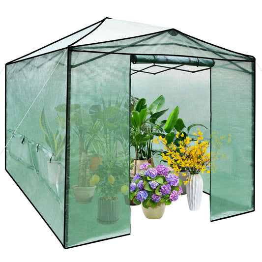 Topbuy 9''x 12'' Walk-in Greenhouse Portable Pop-up Garden with Windows and Door