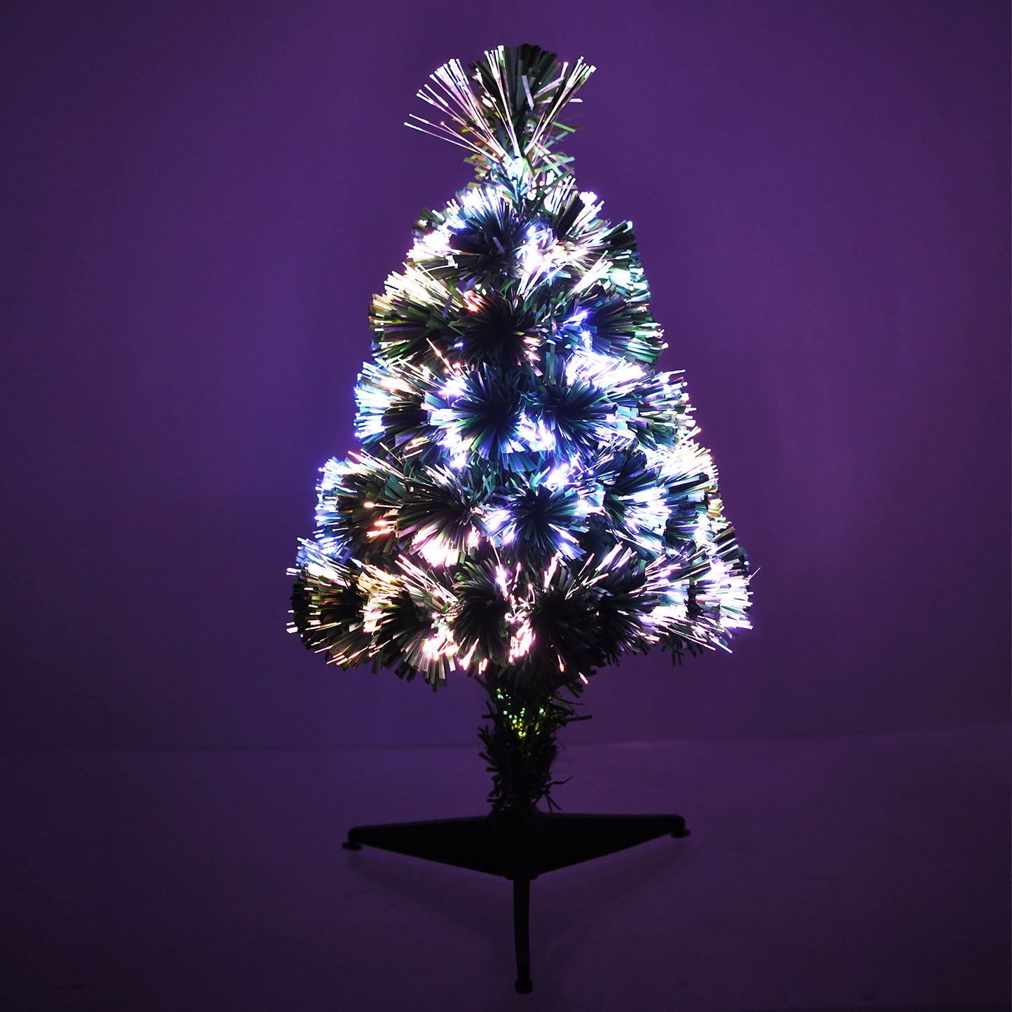 Topbuy 2ft Pre-lit Christmas Tree Color Changing Fiber Optic Tree w/ 60 Branch Tips