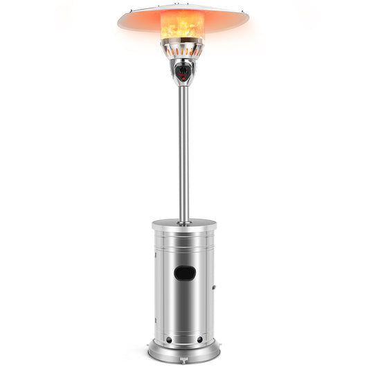 Patiojoy 48,000 BTU Outdoor Patio Heater Stainless Steel Propane Patio Heater w/Tip-Over & Flameout Protection