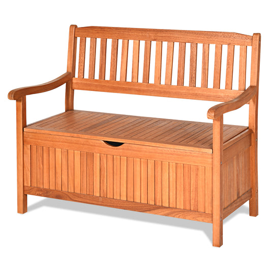 Topbuy 33 Gal Outdoor Storage Bench Deck Box Patio Storage Loveseat w/Removable Liner