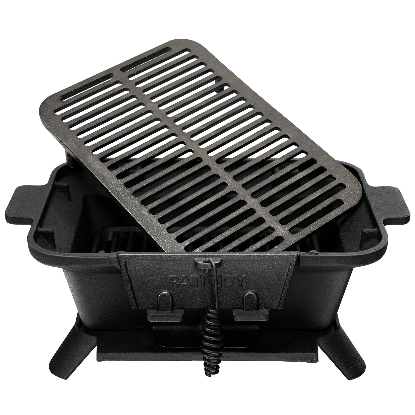 Topbuy Portable Heavy Duty Cast Iron Charcoal Grill Tabletop BBQ Stove with Double-sided Grilling Net for Camping