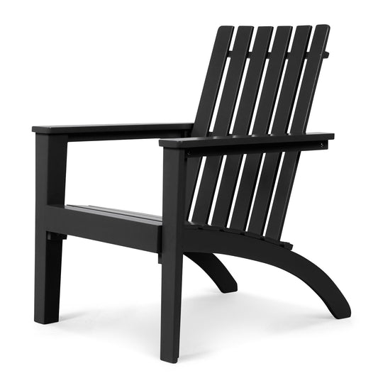 Patiojoy Wooden Adirondack Chair W/Ergonomic Design Outdoor Lounge Armchair Acacia Wood chair for Yard&Patio Black/Gray/White/Natural