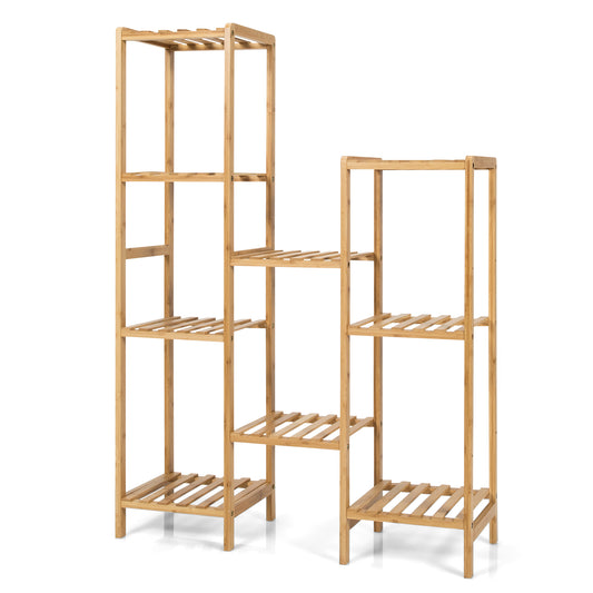 Topbuy 9/11 Tiers Bamboo Plant Stand for Indoor Plants Multiple Utility Shelf Free Standing Storage Rack Pot Holder