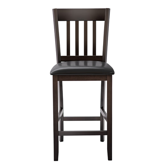 Topbuy Set of 4 Bar Stools Counter Height Pub Chairs w/ PU Leather Seat&Rubber Wood Legs