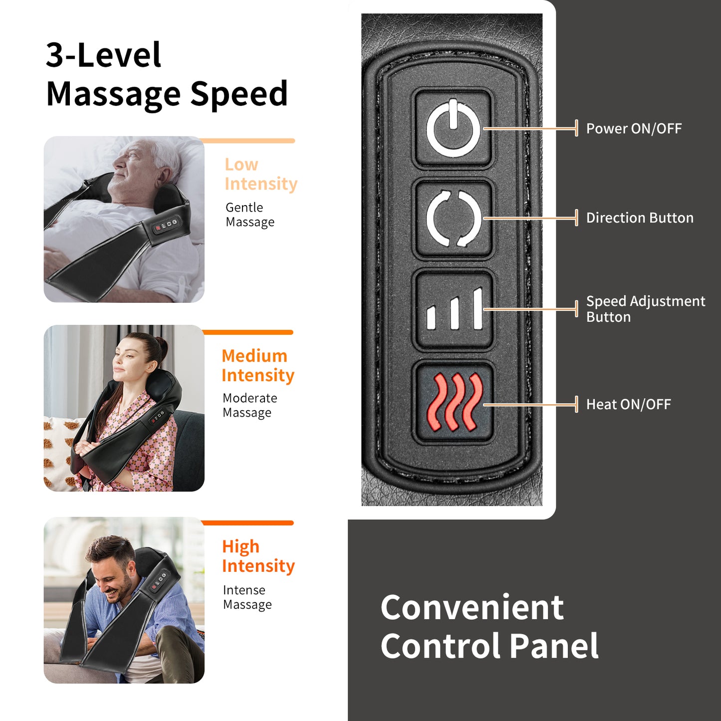 Topbuy Shiatsu Neck Back and Shoulder Massage w/Heat Deep Tissue 3D Kneading Massage Pillow for Back