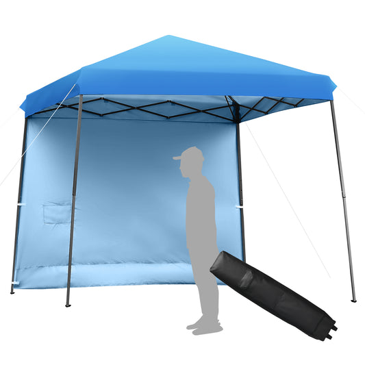 Patiojoy 10x10 ft Pop up Canopy Tent One Person Set-up Instant Shelter with Central Lock W/ Roll-up Side Wall Blue/White/Grey/Pink/Red