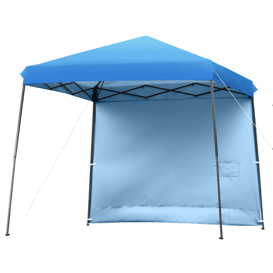 Patiojoy 10x10 ft Pop up Canopy Tent One Person Set-up Instant Shelter with Central Lock W/ Roll-up Side Wall Blue/White/Grey/Pink/Red