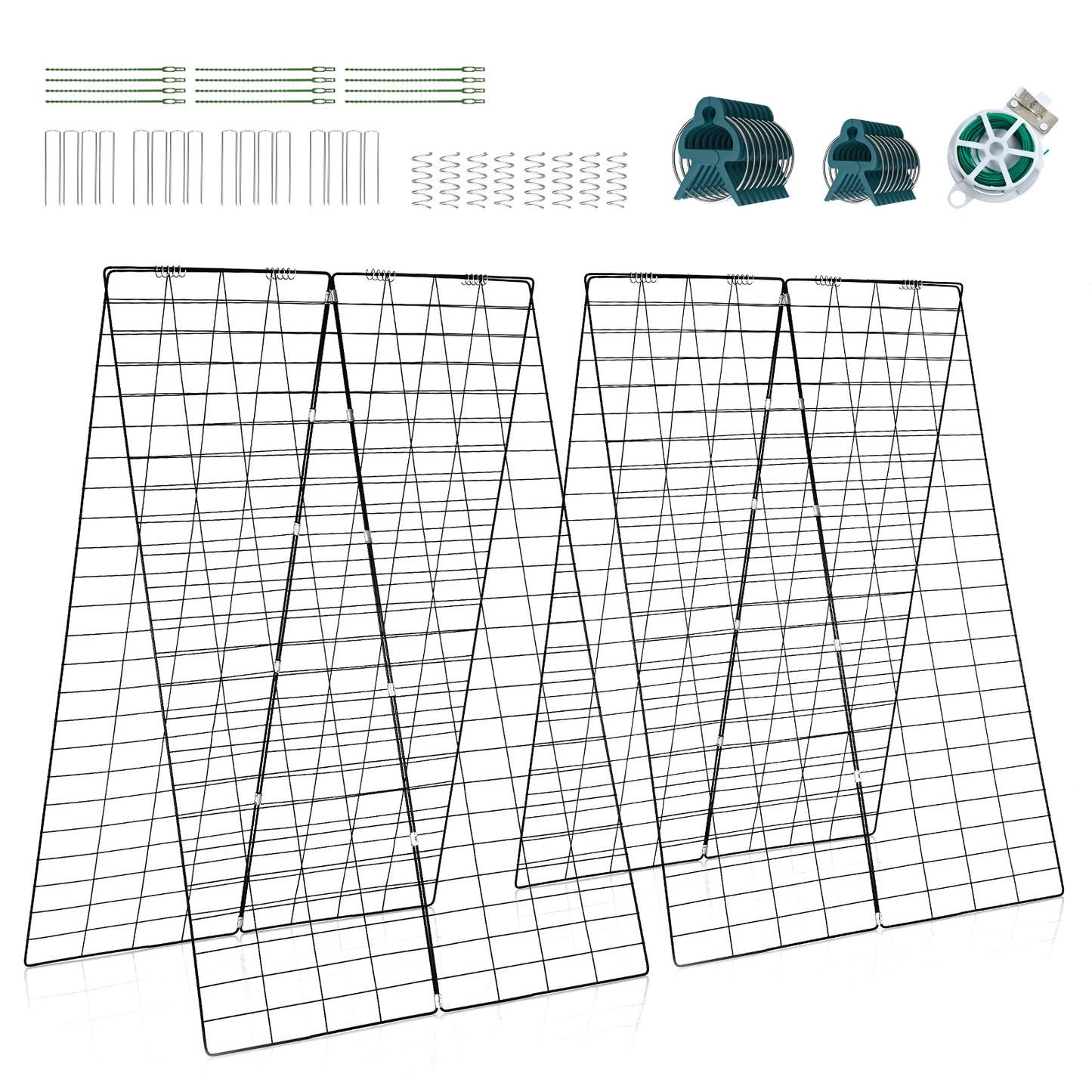 Topbuy 2-Piece Green Cucumber Garden Trellis Grow Support for Climbing Plant