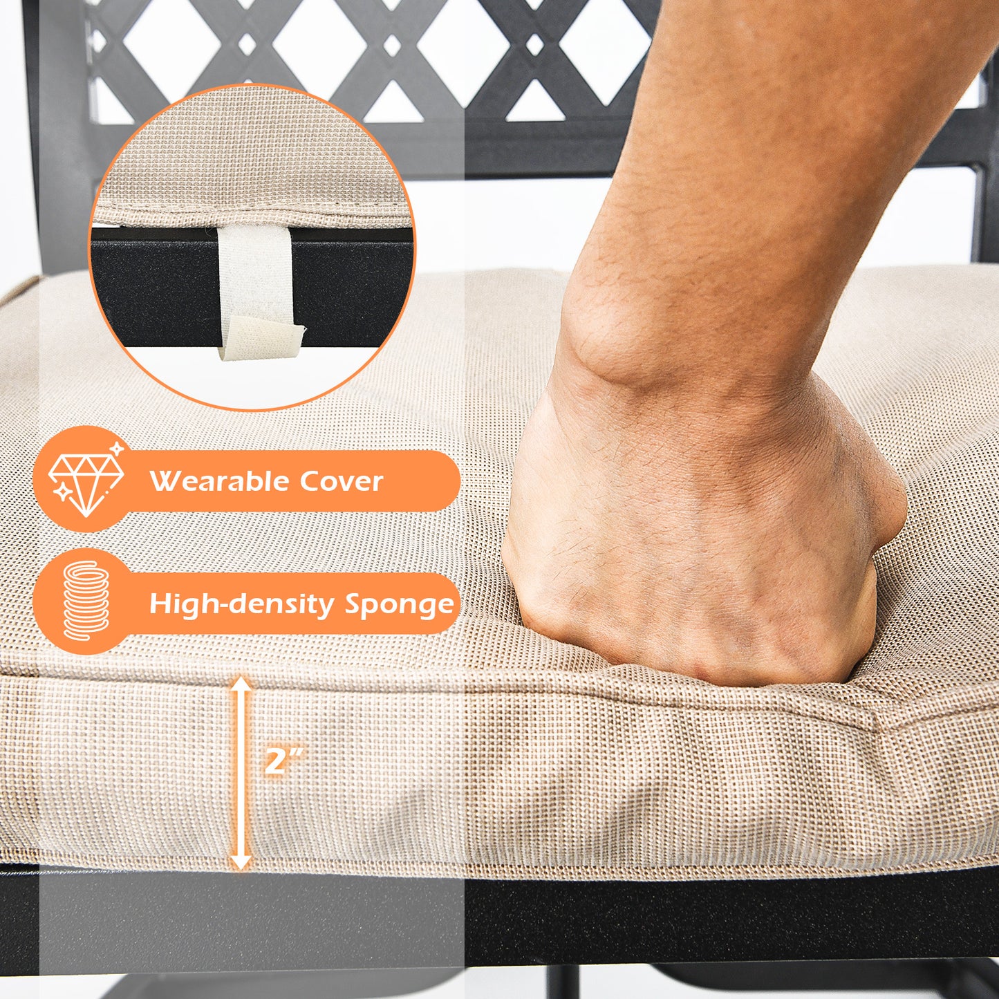 Patiojoy 2/4 PCS Patio Swivel Dining Chairs Kitchen Garden Metal Armchairs w/Cushions