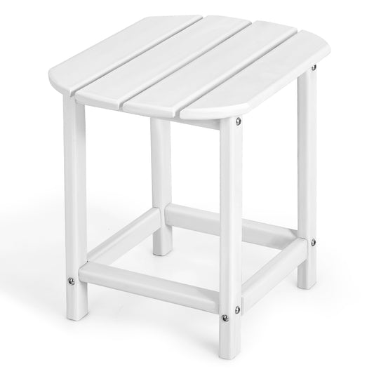 Topbuy 1PC/2PCS 18'' Adirondack Square Tea Table Side Table Outdoor Small Patio Table Weather Resistant or Backyard Garden White
