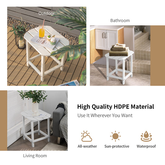 Topbuy 1PC/2PCS 18'' Adirondack Square Tea Table Side Table Outdoor Small Patio Table Weather Resistant or Backyard Garden White
