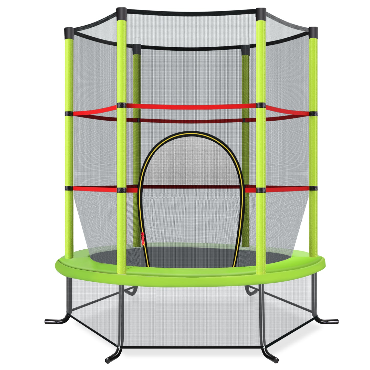 Topbuy 55'' Kids Jumping Exercise ASTM Certified Approved Mini Recreational Hexagonal Shape Toddler Trampolines for Kids Toy Birthday Gift Blue/Red/Yellow/Green