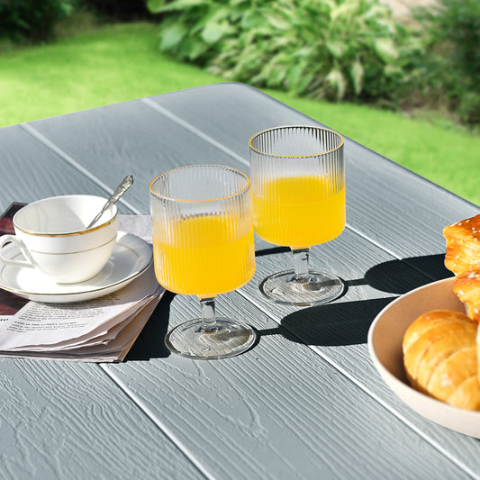 Patiojoy Indoor & Outdoor Folding Picnic Table with Bench Seat Heavy Duty Portable Camping Table Set for Camping Dining BBQ Grey/Black/White