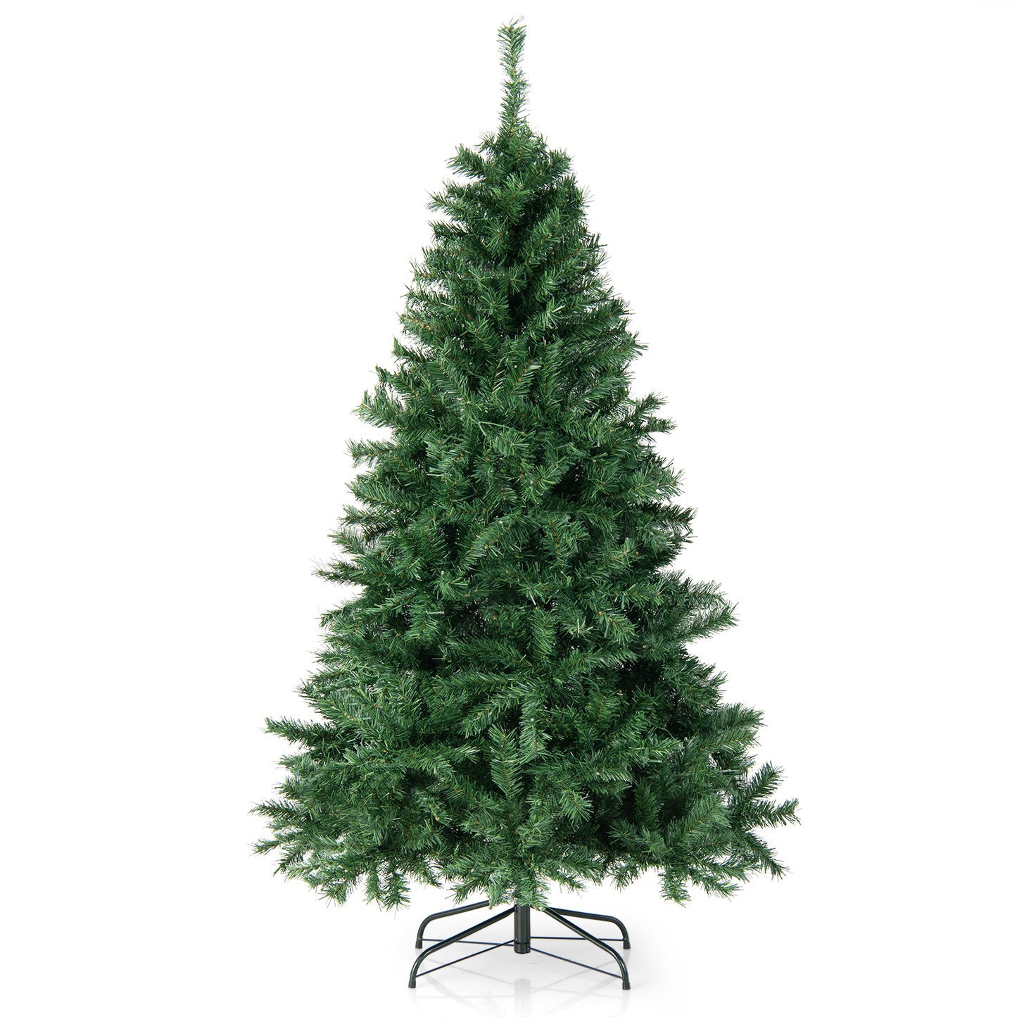 Topbuy 6FT Pre-lit Hinged Christmas Tree Xmas Artificial Tree w/260 Multi-Color LED Lights Seasonal Holiday Decoration Tree 3-Minute Quick Shape