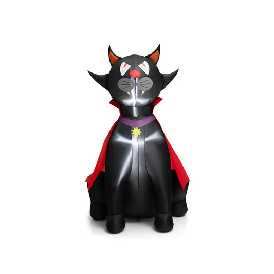 Topbuy 4.7FT Tall Halloween Inflatable Decoration Blow Up Vampire Black Cat with Crimson Cape Halloween Decor with Bright LED?Lights