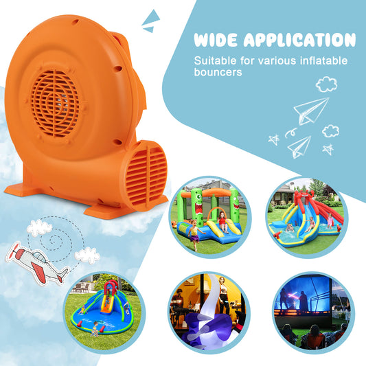 Topbuy Electric Air Blower Inflatable Bouncer Blower with Handle Large Air Outlet Commercial Air Blower for Inflatable Castle and Jump Slides 380W 0.5HP