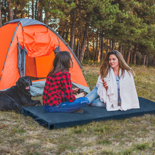 Topbuy Roll Up Memory Foam Sleeping Pad Portable Travel Car Camping Mattress w/ Carry Bag Waterproof & Removable Cover Plush Surface Anti-slip Bottom