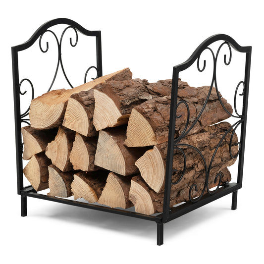 Topbuy Fireplace Firewood Rack, Heavy Duty Small Firewood Holder for Fireplace, 132 lbs Load Capacity, Decorative Log Rack Wood Holder