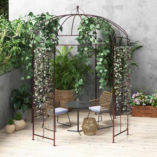 Topbuy 7' x 8.4' Birdcage Shape Garden Arbor Heavy Duty Metal Garden Gazebo Pergola w/ Trellis Plant Stand Rack for for Climbing Plants