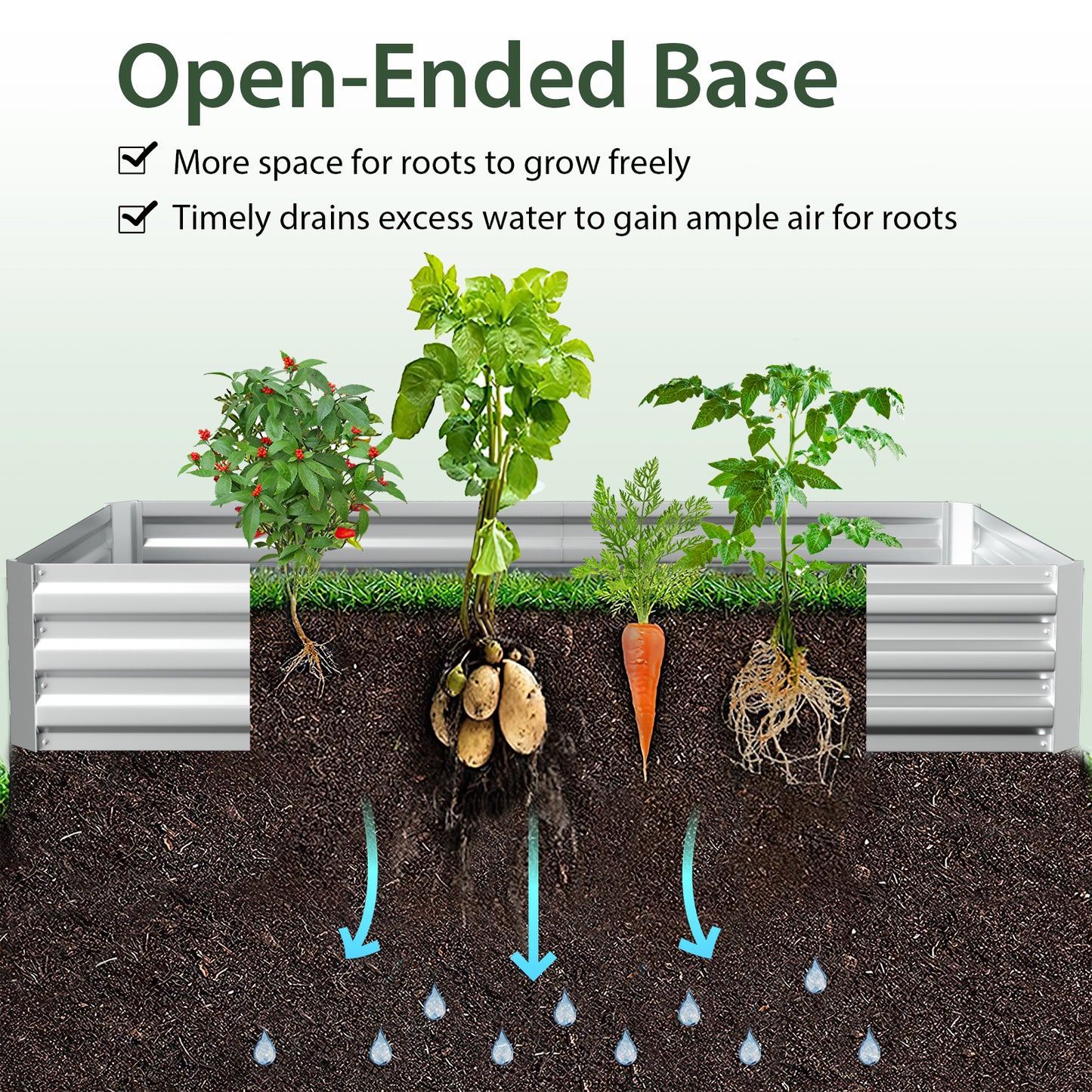 Topbuy 6FT x 3FT x 3FT Galvanized Raised Garden Bed with Greenhouse Bottomless Flower Bed with Clear Cover Outdoor Planter Box Kit