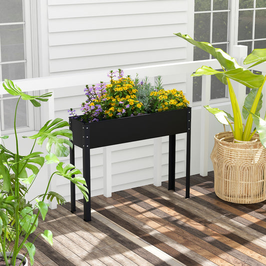 Topbuy Raised Garden Bed, Elevated Metal Planter Box with Legs Drainage Hole Outdoor Indoor Plant Container for Flower Herb