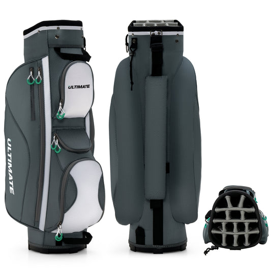 Topbuy Golf Stand Bag Lightweight Golf Cart Bag w/ 14 Way Top Full-Length Club Dividers 7 Zippered Pockets Valuables Pocket