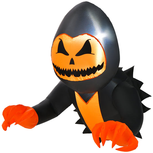 Topbuy Inflatable Pumpkin Ghost Broke Out from Window Blow Up Decorations with Built-in LED Lights 3 Suction Cups