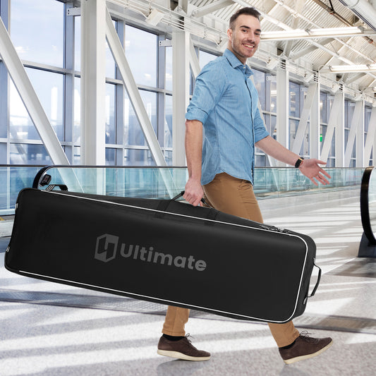 Topbuy Golf Travel Bag with Wheels Portable Golf Club Travel Bag with 3 Pull Handles Smooth Zipper Name Card Holder