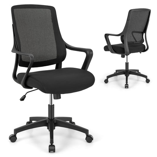 Topbuy Ergonomic Office Chair Height-adjustable Home Office Chair Breathable Mesh Computer w/ Wheels Swivel Task Desk Chair