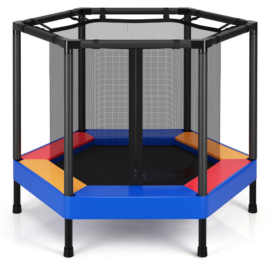 Topbuy 48?¡¥?¡¥ Kids Jumping Exercise ASTM Certified Approved Mini Recreational Hexagonal Shape Toddler Trampolines for Kids Toy Birthday Gift