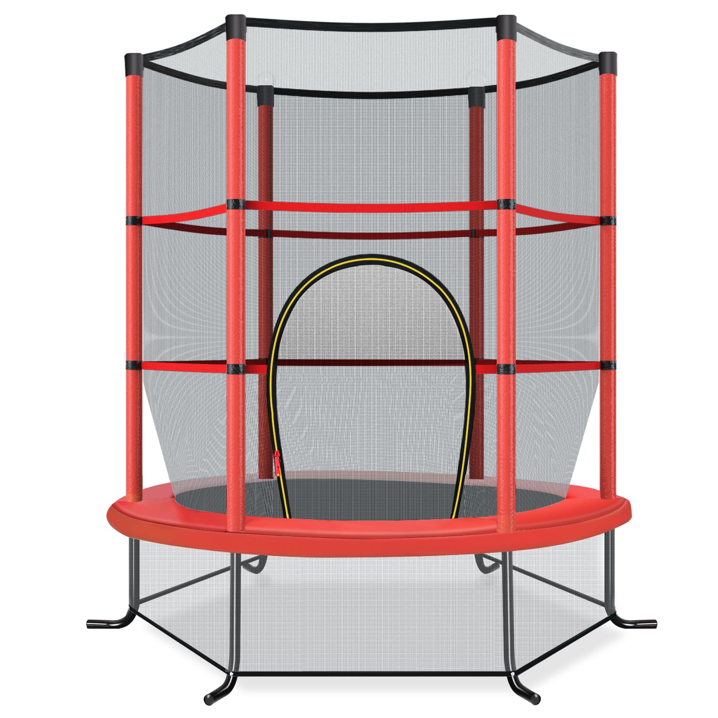 Topbuy 55'' Kids Jumping Exercise ASTM Certified Approved Mini Recreational Hexagonal Shape Toddler Trampolines for Kids Toy Birthday Gift Blue/Red/Yellow/Green