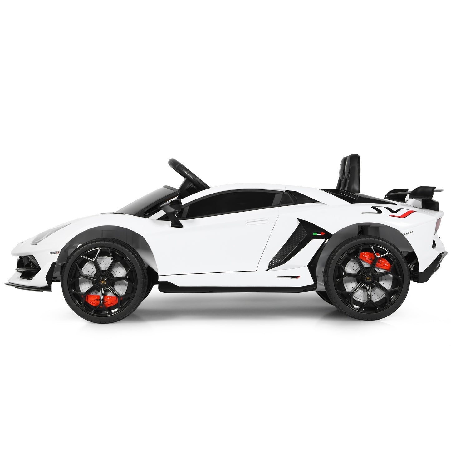 Topbuy Licensed Lamborghini Kids Electric Ride On Car 12V Motorized Vehicles with LED Lights Black/Green/Red/White