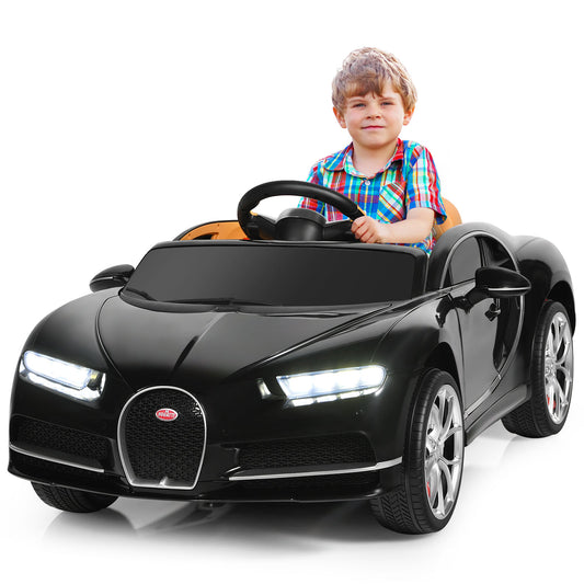Topbuy Licensed Bugatti Kids Ride On Car Electric Racing Toy with Remote Control Black/Blue/Pink/Red/White